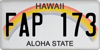 HI license plate FAP173