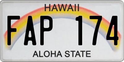 HI license plate FAP174