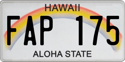 HI license plate FAP175