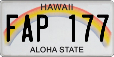 HI license plate FAP177