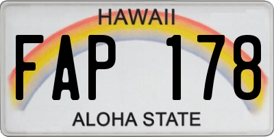 HI license plate FAP178