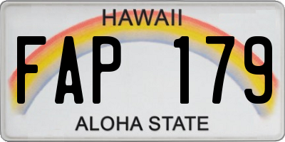 HI license plate FAP179