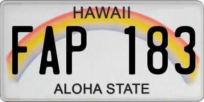 HI license plate FAP183