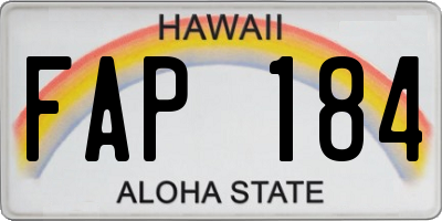 HI license plate FAP184