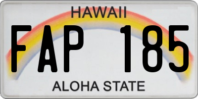 HI license plate FAP185