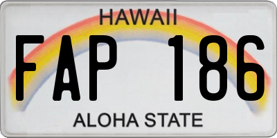 HI license plate FAP186