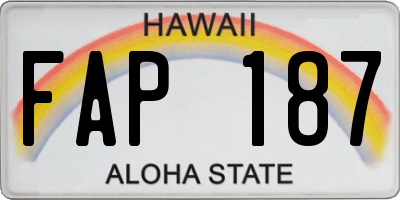 HI license plate FAP187