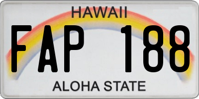 HI license plate FAP188
