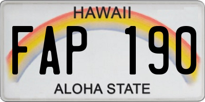 HI license plate FAP190