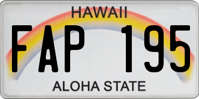 HI license plate FAP195