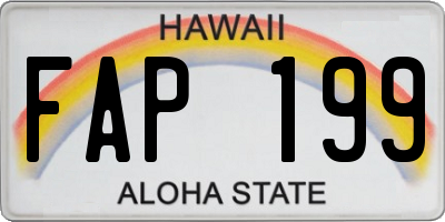 HI license plate FAP199
