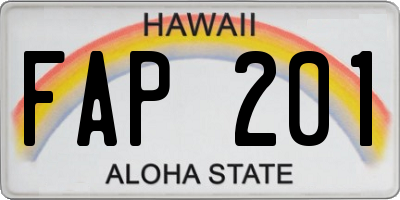 HI license plate FAP201