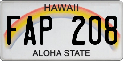 HI license plate FAP208