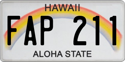 HI license plate FAP211