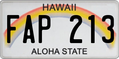 HI license plate FAP213