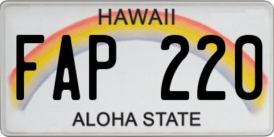 HI license plate FAP220