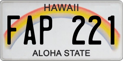 HI license plate FAP221