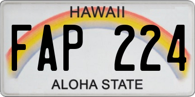 HI license plate FAP224
