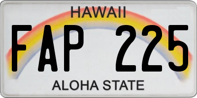 HI license plate FAP225
