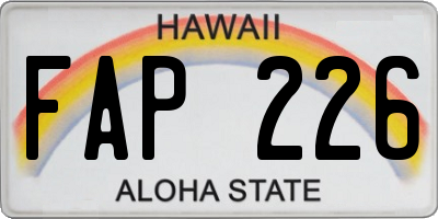 HI license plate FAP226