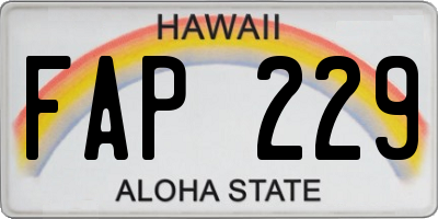 HI license plate FAP229
