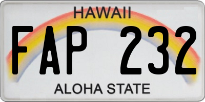 HI license plate FAP232