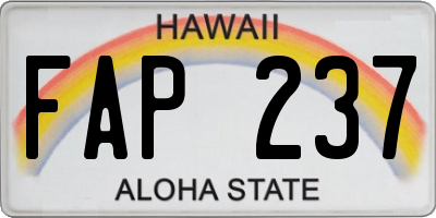 HI license plate FAP237