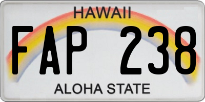 HI license plate FAP238