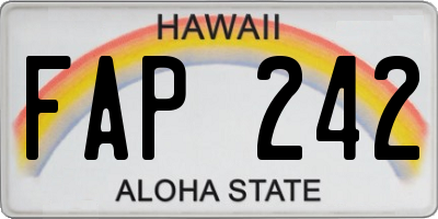 HI license plate FAP242