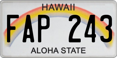 HI license plate FAP243