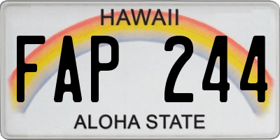 HI license plate FAP244