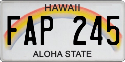 HI license plate FAP245