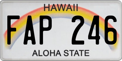 HI license plate FAP246