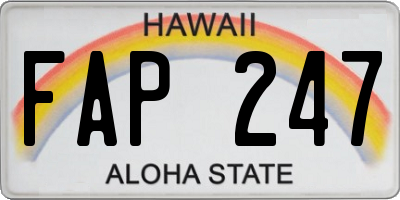 HI license plate FAP247