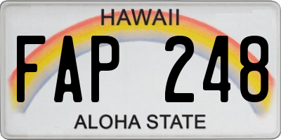 HI license plate FAP248