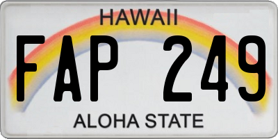 HI license plate FAP249