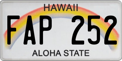 HI license plate FAP252