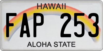 HI license plate FAP253