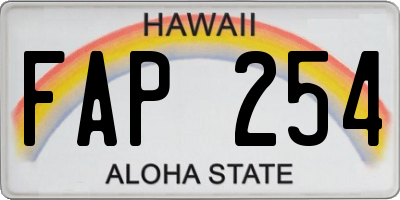 HI license plate FAP254