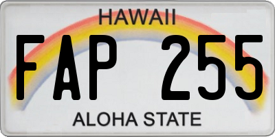 HI license plate FAP255