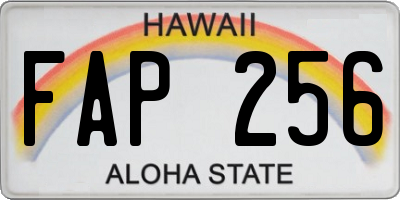HI license plate FAP256