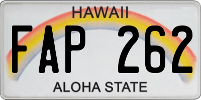 HI license plate FAP262