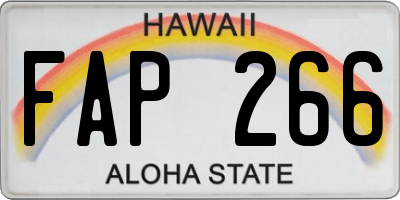 HI license plate FAP266