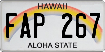 HI license plate FAP267