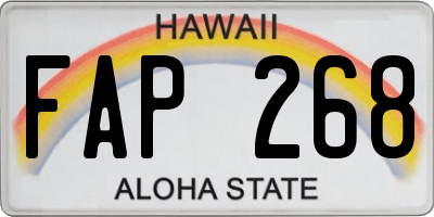 HI license plate FAP268