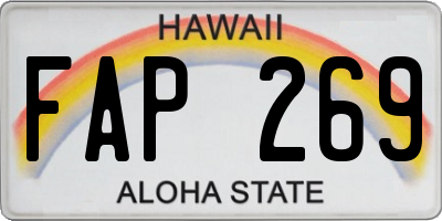HI license plate FAP269