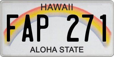 HI license plate FAP271
