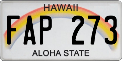 HI license plate FAP273