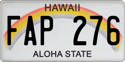 HI license plate FAP276