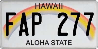 HI license plate FAP277